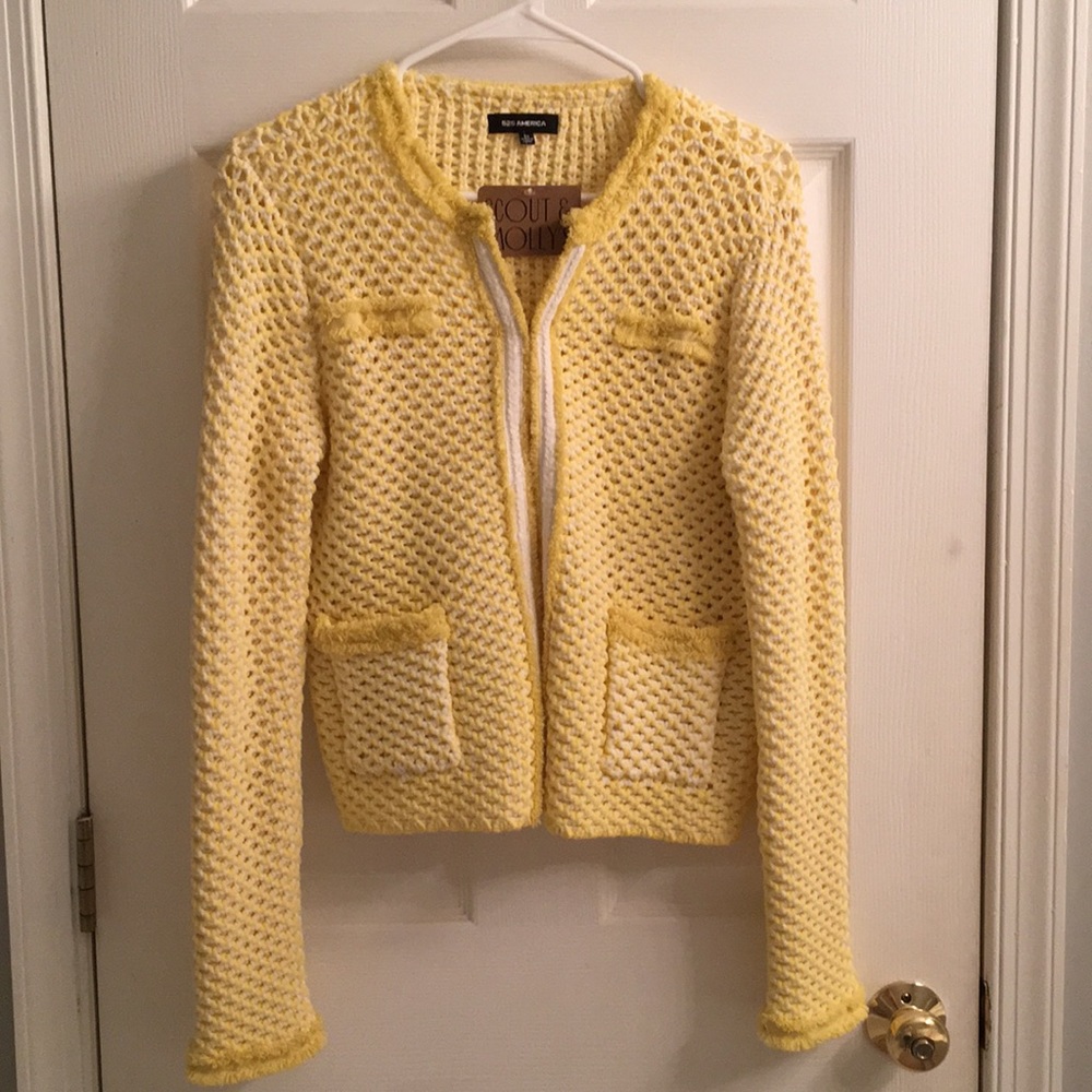 NWT Yellow Crochet Blazer